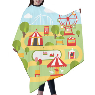 Personality  Amusement Park Infographic Elements Hair Cutting Cape