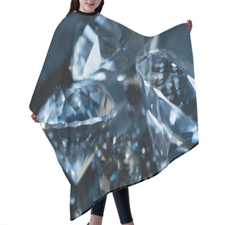 Personality  Close Up Of Transparent Pure Diamonds On Black Background Hair Cutting Cape