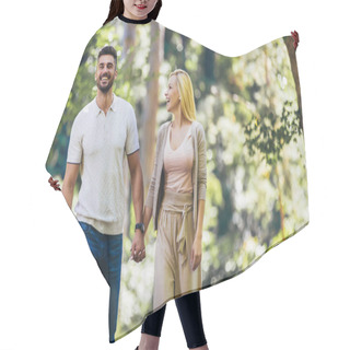 Personality  Happy Couple In Love Walking In Park Hair Cutting Cape