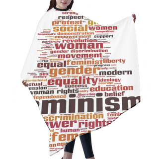 Personality  Feminism Word Cloud Hair Cutting Cape