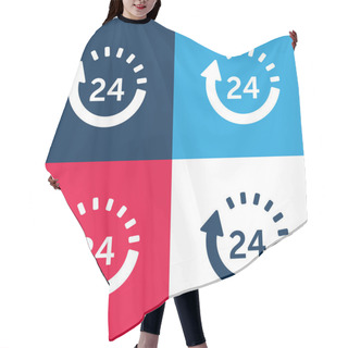 Personality  24 Hours Delivery Blue And Red Four Color Minimal Icon Set Hair Cutting Cape