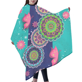 Personality  Floral Mandala And Butterflies Hair Cutting Cape