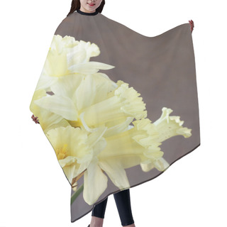 Personality  Spring Yellow Flowers Daffodils On A Steel Background Hair Cutting Cape