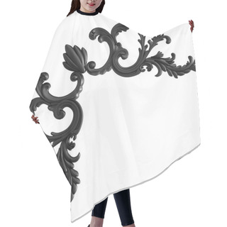 Personality  Black Ornament On A White Background. Isolated Hair Cutting Cape
