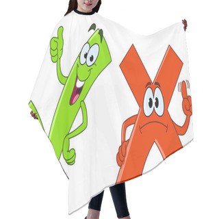 Personality  Tick And Cross Cartoon Hair Cutting Cape