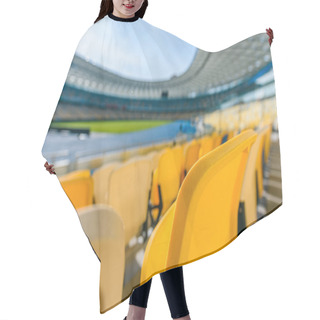 Personality  Selective Focus Of Stadium Seats Hair Cutting Cape