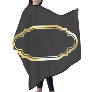Personality  Gold Frame. Simple Black Hair Cutting Cape