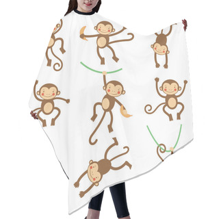 Personality  Cute Funny Monkeys Hair Cutting Cape