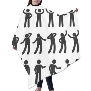 Personality  Various Standing Postures Poses Human Man People Stick Figure Stickman Pictogram Icons Hair Cutting Cape