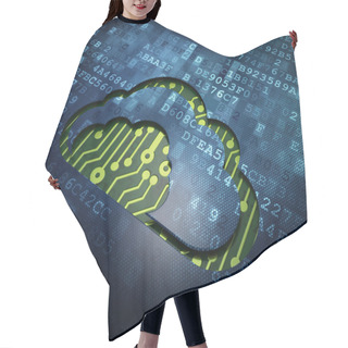Personality  Cloud Technology Concept: Cloud On Digital Screen Background Hair Cutting Cape