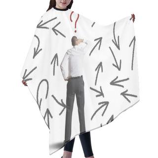Personality  Difficult Choices Of A Businessman Hair Cutting Cape