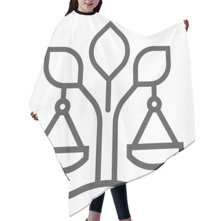 Personality  Environmental Law Square Line Vector Icon. Hair Cutting Cape