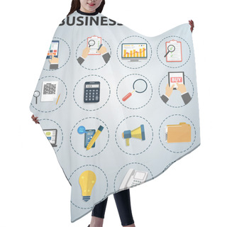 Personality  Set Of Various Financial Service Items Hair Cutting Cape