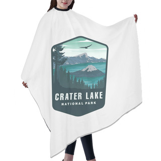 Personality  Crater Lake Vintage Logo Vector Symbol Illustration Design Hair Cutting Cape