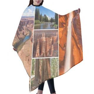 Personality  USA West Coast National Parks Landscape Collage Hair Cutting Cape