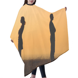 Personality  Angry Woman And Man Hair Cutting Cape