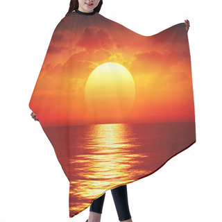 Personality  Sunset Over Calm Sea Hair Cutting Cape