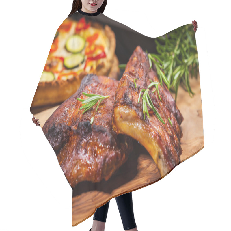 Personality  BBQ Spare Ribs With Herbs Hair Cutting Cape