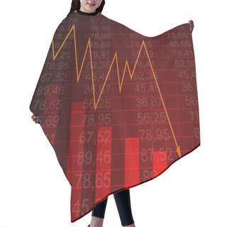 Personality  Arrow Graph Going Down On A Red Background Hair Cutting Cape
