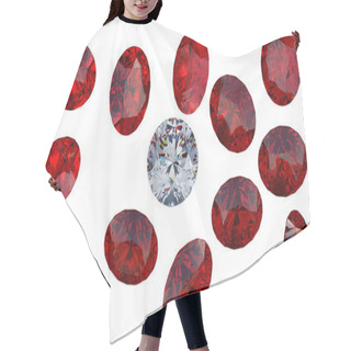 Personality  Large Diamond Among Red Rubies Hair Cutting Cape