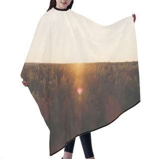 Personality  Aerial View Of Forest And Sunset Sky  Hair Cutting Cape