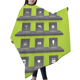 Personality  Set Of Travel Icons Hair Cutting Cape