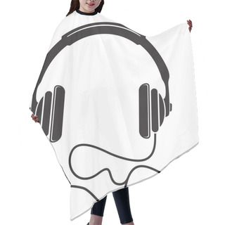 Personality  Music Headphones Icon Hair Cutting Cape