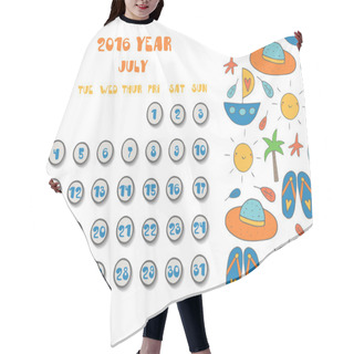 Personality  Cute Hand Drawn 2016 Year Calendar Hair Cutting Cape