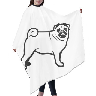 Personality  Pug Dog Label Hair Cutting Cape