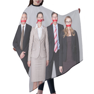 Personality  Businesspeople Bound By Red Tape Hair Cutting Cape