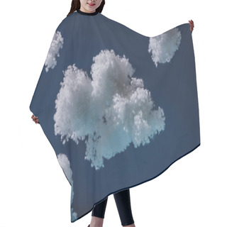 Personality  White Fluffy Clouds Made Of Cotton Wool Isolated On Dark Blue Hair Cutting Cape