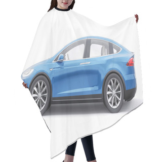 Personality  Tula, Russia. January 06, 2022: Tesla Model X Full Size City SUV. Car Isolated On White Background. 3d Rendering Hair Cutting Cape