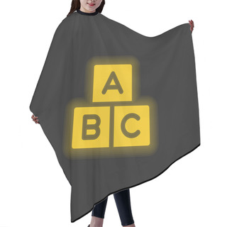 Personality  Alphabet Yellow Glowing Neon Icon Hair Cutting Cape