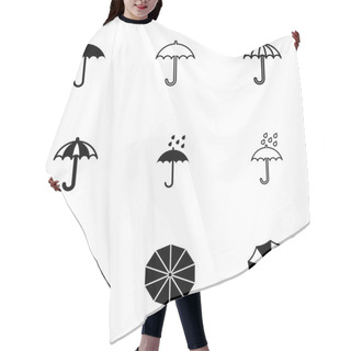Personality  Vector Umbrella Icon Set Hair Cutting Cape