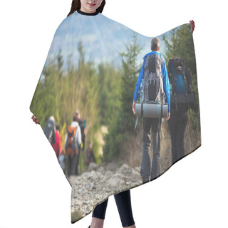 Personality  People Hiking - Goiing Down A Lovely Alpine Path Hair Cutting Cape
