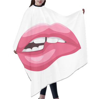 Personality  Female Mouth Biting Her Lips Hair Cutting Cape