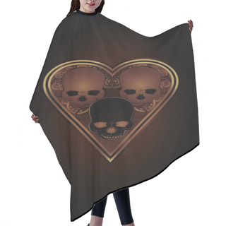 Personality  Casino Poker Hearts Card With Skulls, Vector Illustration Hair Cutting Cape