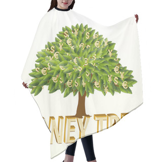 Personality  Money Tree Isolated On White Background. Vector Illustration Hair Cutting Cape