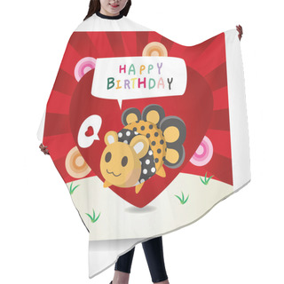 Personality  Monster Birthday Card Hair Cutting Cape