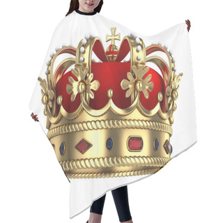 Personality  Royal Gold Crown Hair Cutting Cape