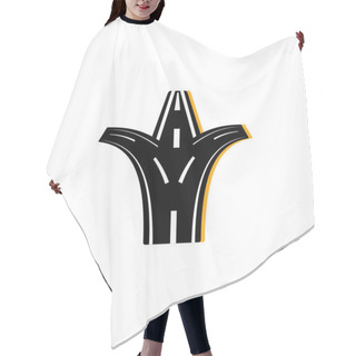 Personality  Forked Road Asphalt Flat Image Hair Cutting Cape