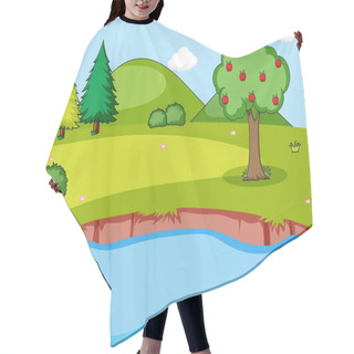 Personality  Simple Nature Landscape Background Illustration Hair Cutting Cape