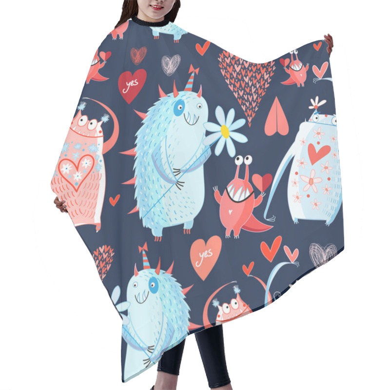 Personality  Pattern With Monsters Hair Cutting Cape