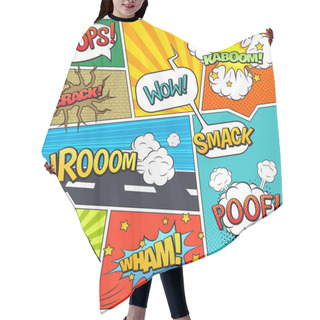 Personality  Comics Book Page Bubbles Composition Print Hair Cutting Cape