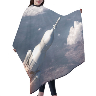 Personality  Space Launch System Flying Over The Clouds Hair Cutting Cape