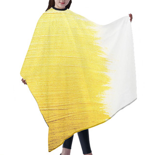 Personality  Top View Of Yellow Watercolor Brushstrokes With On White Background  Hair Cutting Cape