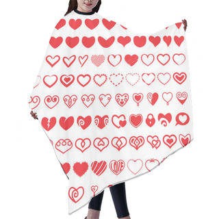 Personality  Heart Vector Shapes Set Hair Cutting Cape