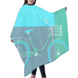 Personality  Old Retro Bicycle Painted In Bright Colors On A Colorful Background. Abstract Concept. 3D Render. Hair Cutting Cape