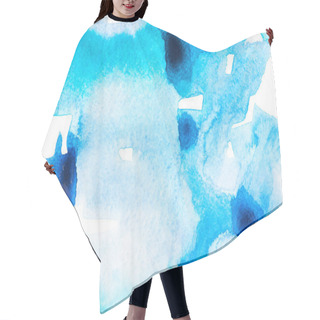 Personality  Abstract Painting With Dark And Light Blue Paint Blots On White  Hair Cutting Cape