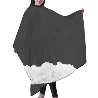 Personality  Pile Of White Snow Isolated On Black Background Hair Cutting Cape